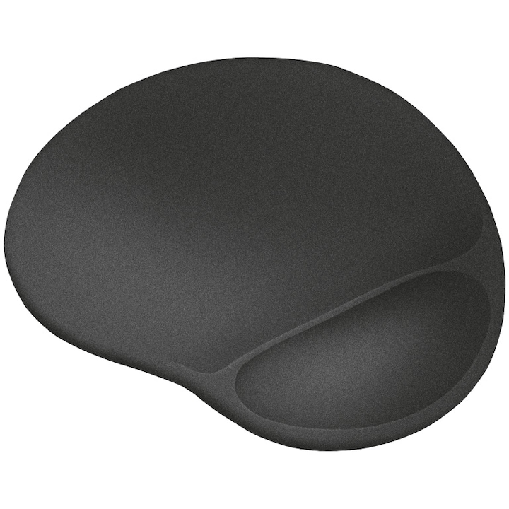 Mouse Pad cu Gel MRG MH02, Design Ergonomic, Baza Cauciucata Antiderapanta, Suprafata Textila, Negru