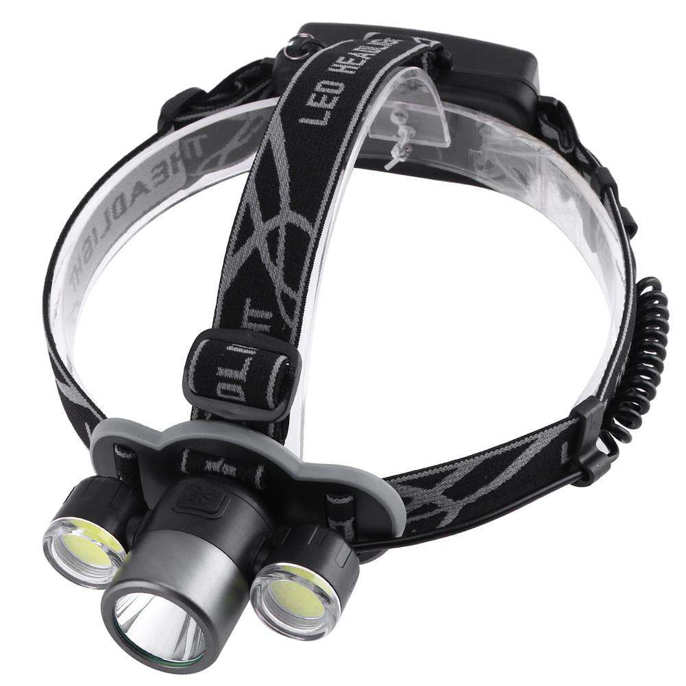 Lanterna De Cap MRG P-205, LED Cree XMLT6, 2x COB frontala zoom, 2x acumulatori 18650