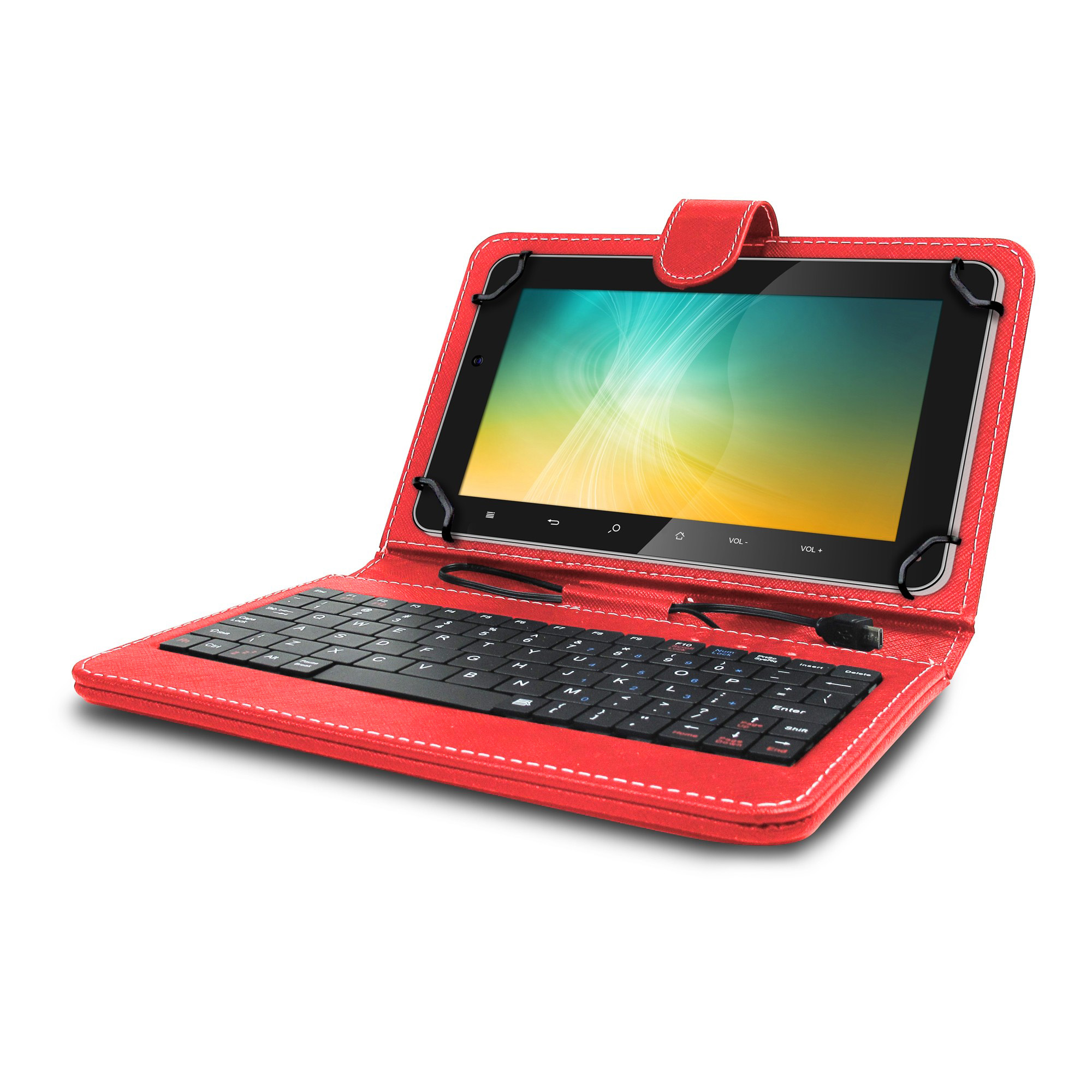 Husa tableta model X cu tastatura MRG L-405, MicroUSB, 10 inch, Rosu