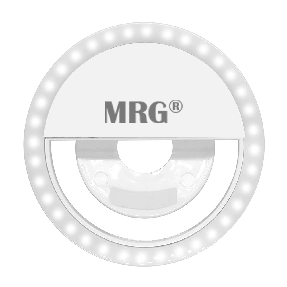 Lanterna Inel Selfie MRG M-429, Reincarcabil, Pentru telefon, Alb