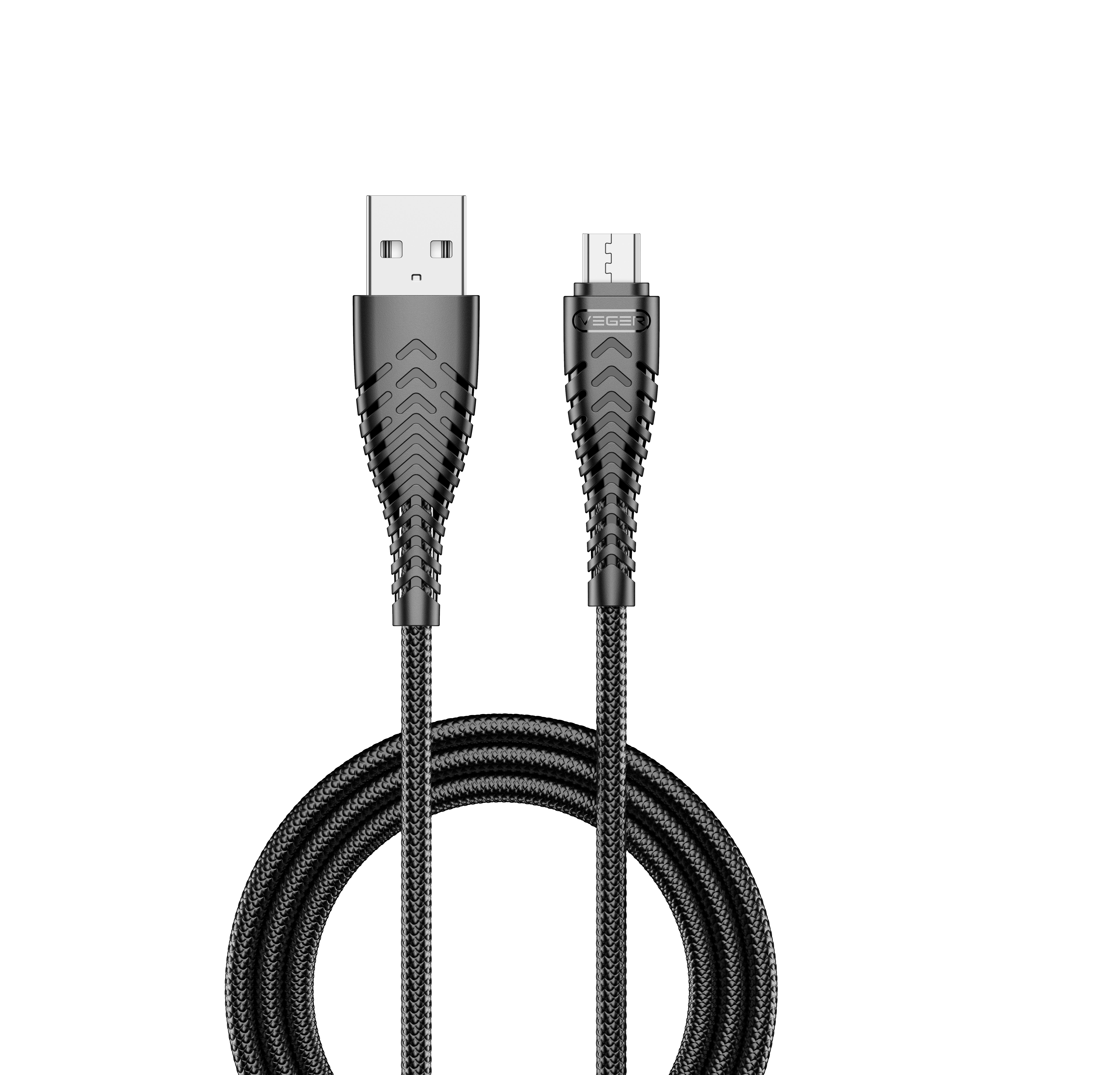 Cablu de date Veger V103, MicroUSB, 2.4A, Negru