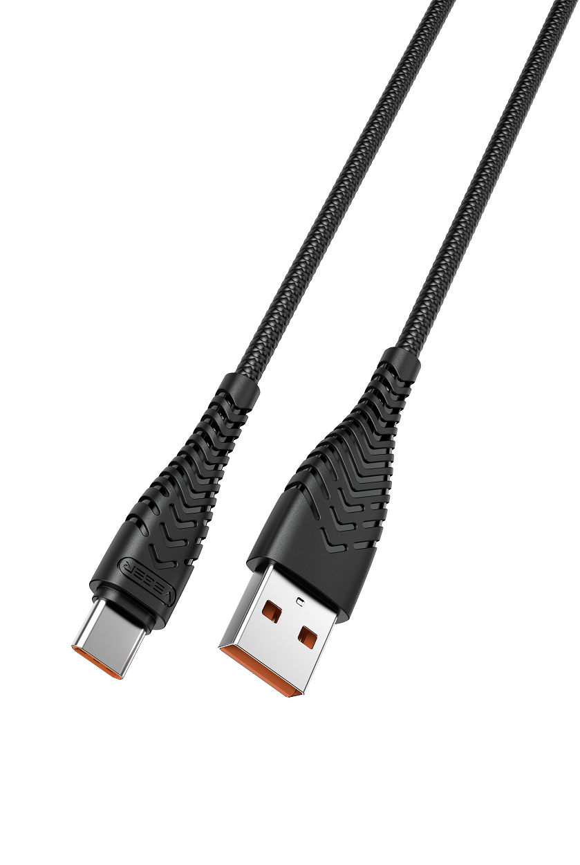 Cablu de date Veger V104, Type-C, 2.4A, Negru