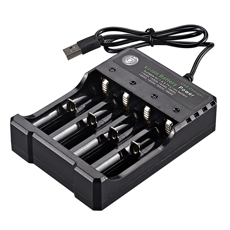 Incarcator Li-ion MRG M5D84A, Acumulator 18650 3,7V, 4 Sloturi, USB 2A