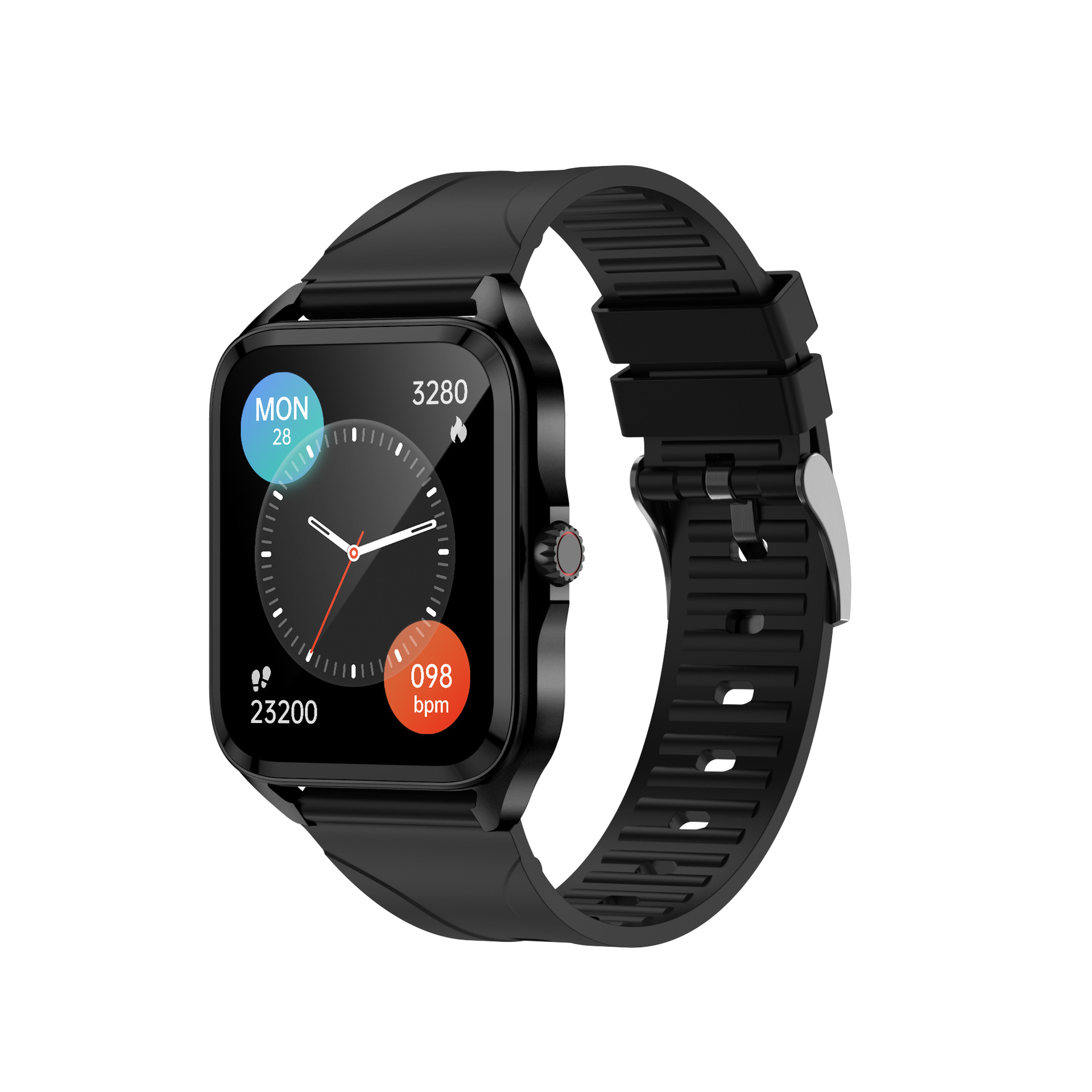 Ceas Smartwatch MRG MLC204, Bluetooth, Apeluri, Sms, Social Media, Silicon Negru