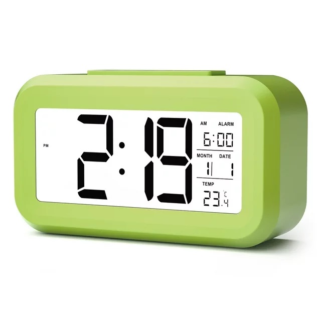 Ceas cu Termometru MRG M899, LCD ,Cu Lumina Noapte, Calendar, Verde