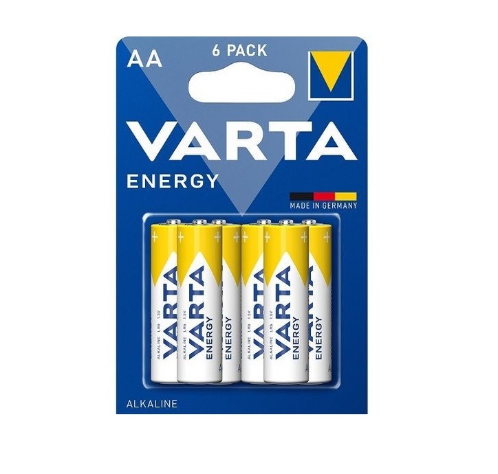 Set 6x Baterii AA Varta Energy, LR6, Alcaline, 1.5 Volti